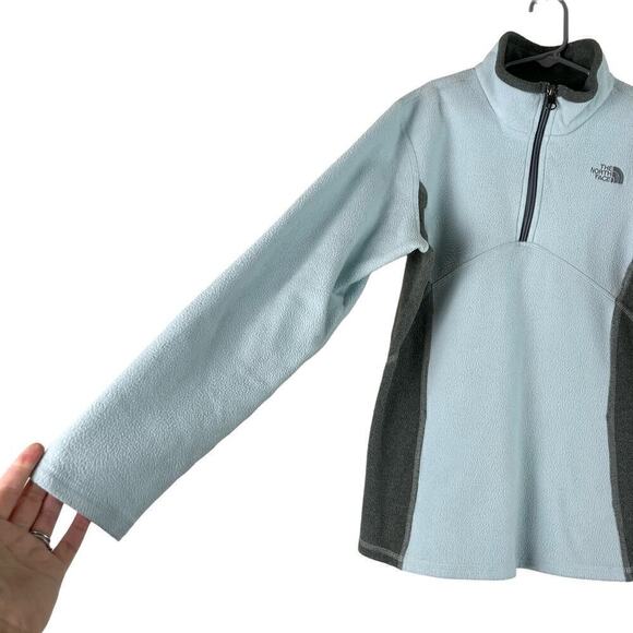 The North Face Girls Glacier Quarter Zip Fleece Sweater Jacket Blue Gray, Large - Picture 7 of 12